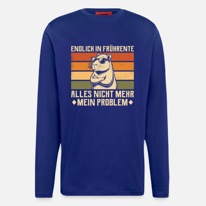 Endlich in Frührente - Capybara - Altersteilzeit - Langarmshirt - made by SPREAD  - Iconic Blue