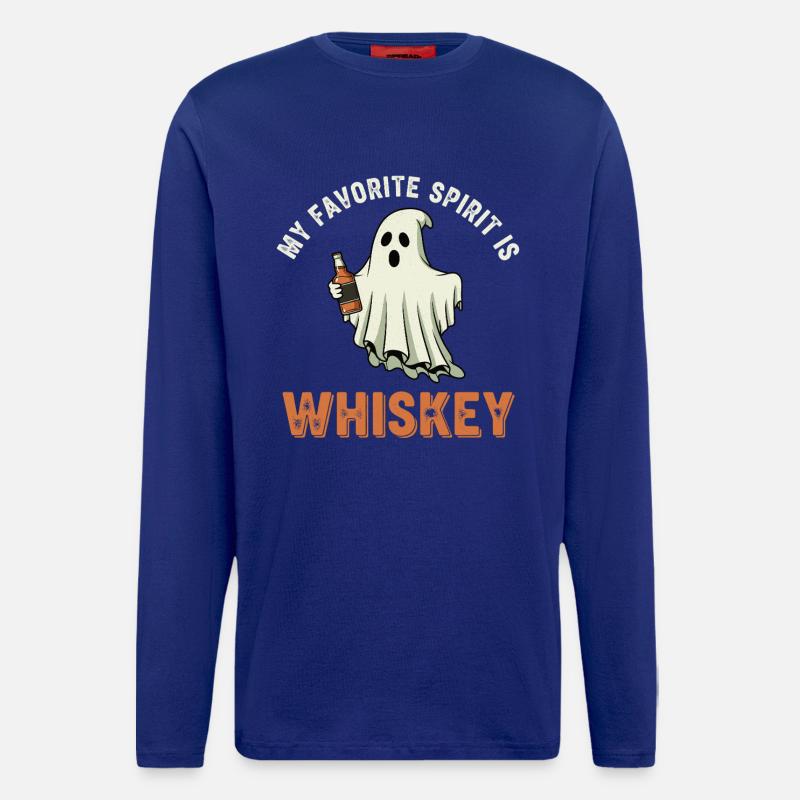 Ghost with Whiskey Bottle - Longsleeve - made by SPREAD  - Iconic Blue