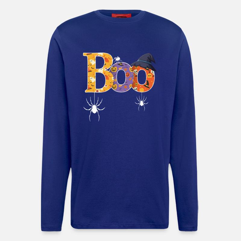 Boo Pattern Halloween - Longsleeve - made by SPREAD  - Iconic Blue