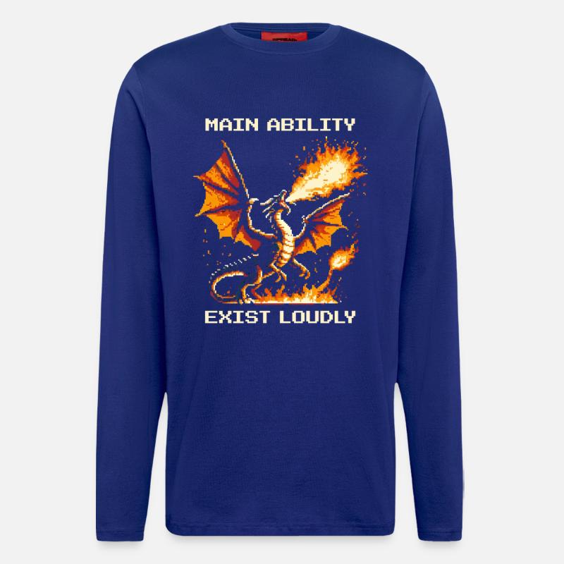 Main Ability: Exist Loud | Dragon - Longsleeve - made by SPREAD  - Iconic Blue