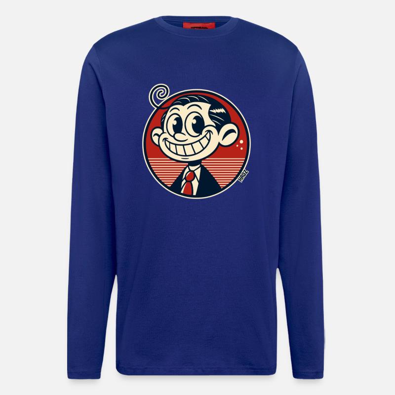 Lustiger kleineer Retro Comic Mann - Langarmshirt - made by SPREAD  - Iconic Blue