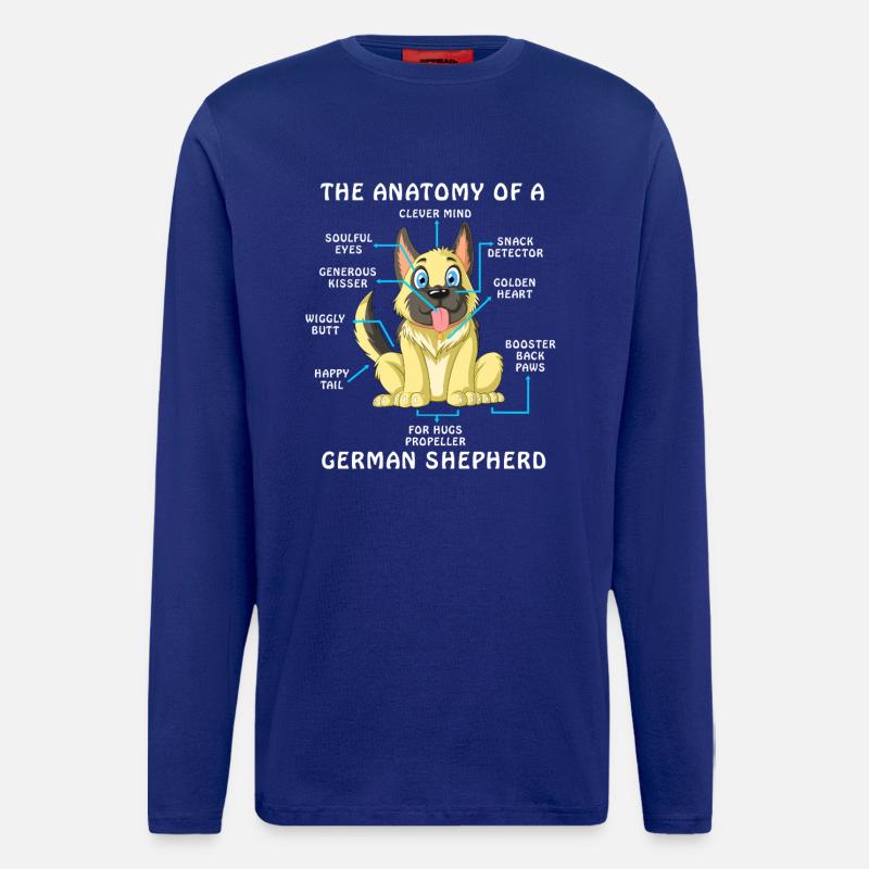 Anatomie eines Deutschen Schäferhundes - Langarmshirt - made by SPREAD  - Iconic Blue