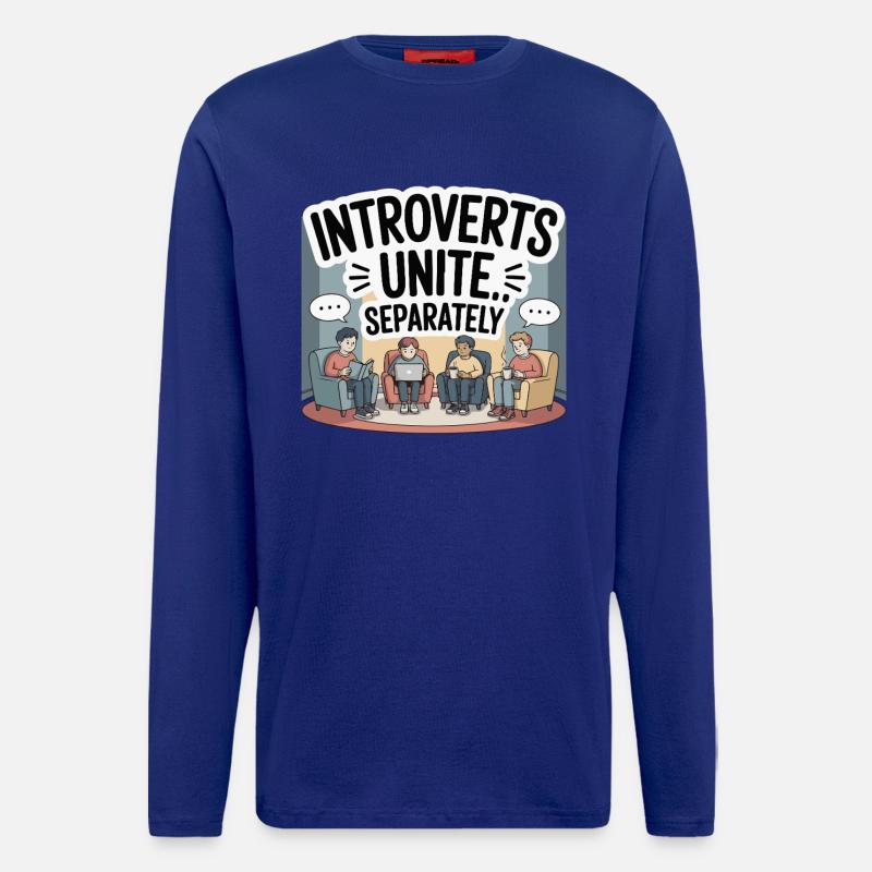 Introverts Unite Separately - Langarmshirt - made by SPREAD  - Iconic Blue