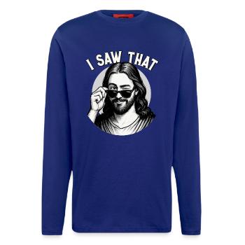 Jesus, I Saw That, Jesus Christus - Langarmshirt - made by SPREAD  - Iconic Blue - Vorne
