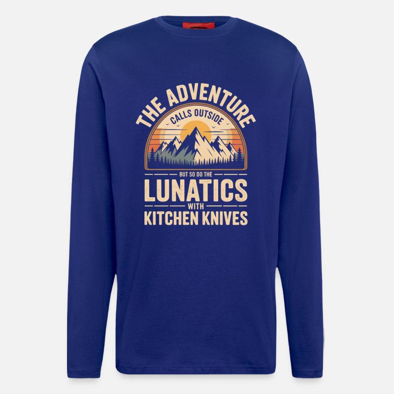 Bergabenteuer Ruf der Lunatics Küchenmesser - Langarmshirt - made by SPREAD - Iconic Blue