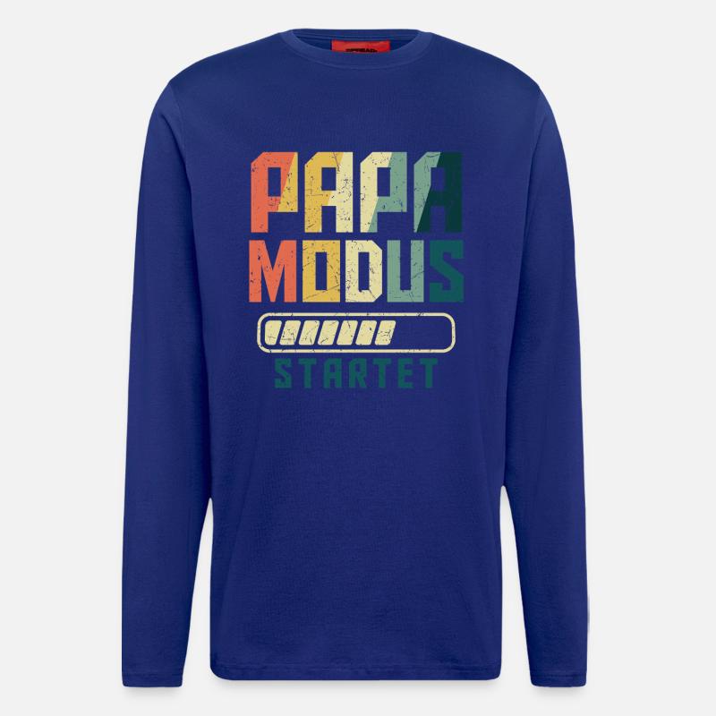 Werdender PAPA MODUS STARTET Lustiges - Langarmshirt - made by SPREAD  - Iconic Blue