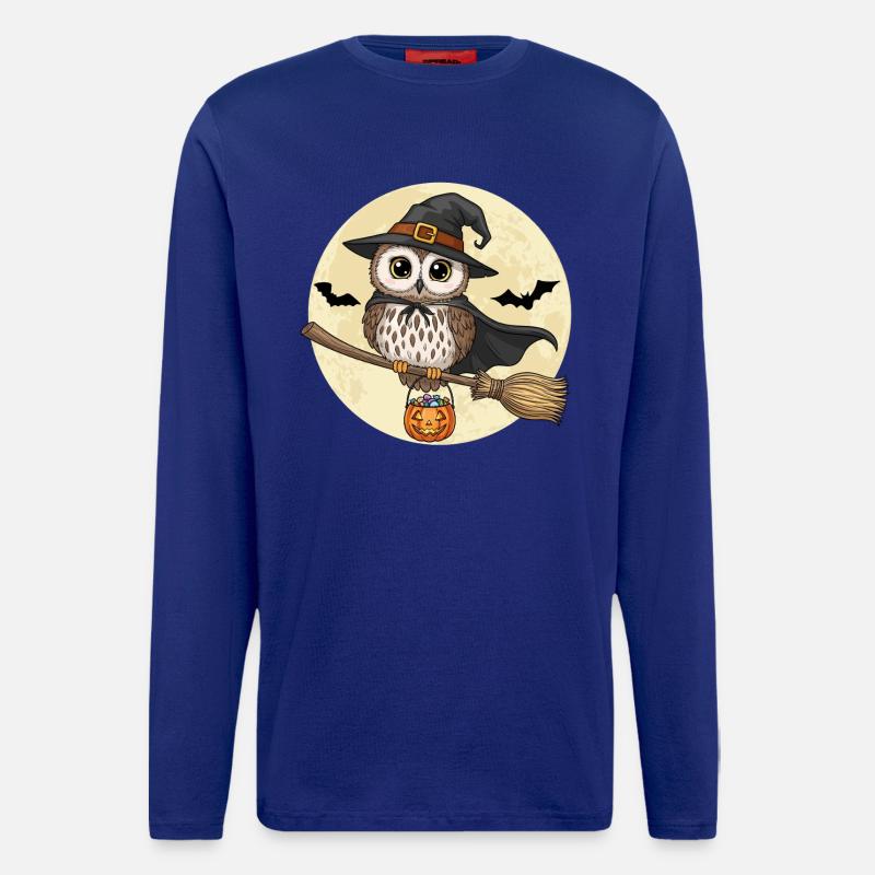Süße Eule Hexe Halloween - Langarmshirt - made by SPREAD  - Iconic Blue