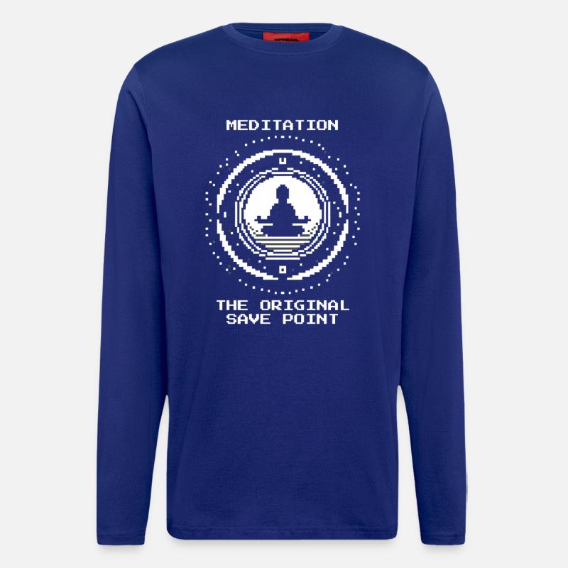 Meditation: der Savepoint | Achtsamkeit, Zen - Langarmshirt - made by SPREAD  - Iconic Blue