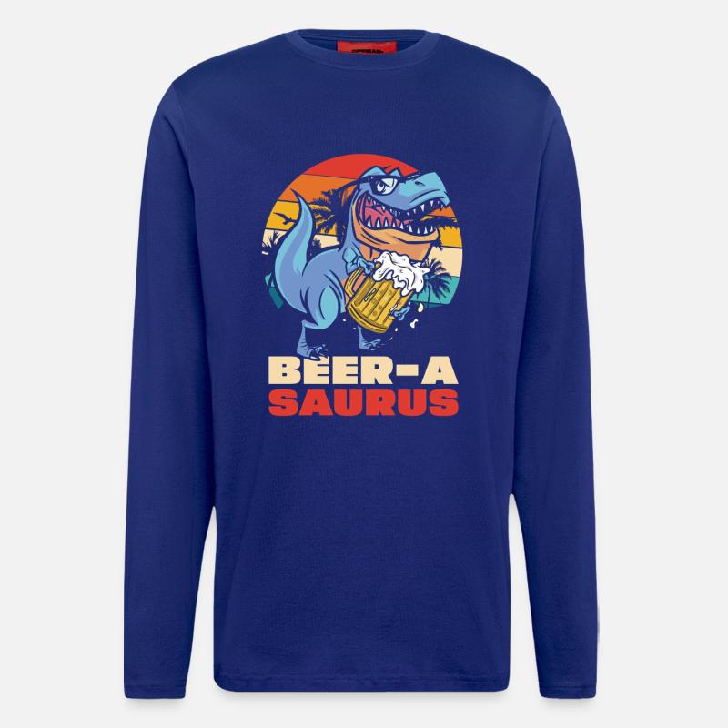 BeerA Saurus Dino with beer mug - Longsleeve - made by SPREAD  - Iconic Blue