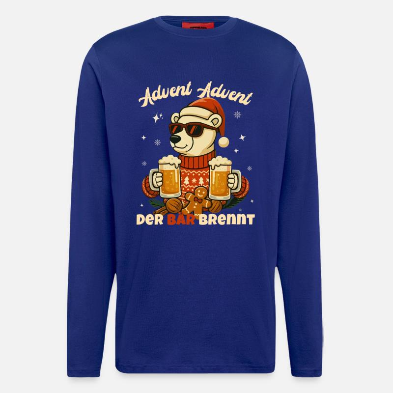 Advent Advent – The Bear Is Burning - Longsleeve - made by SPREAD - Iconic Blue