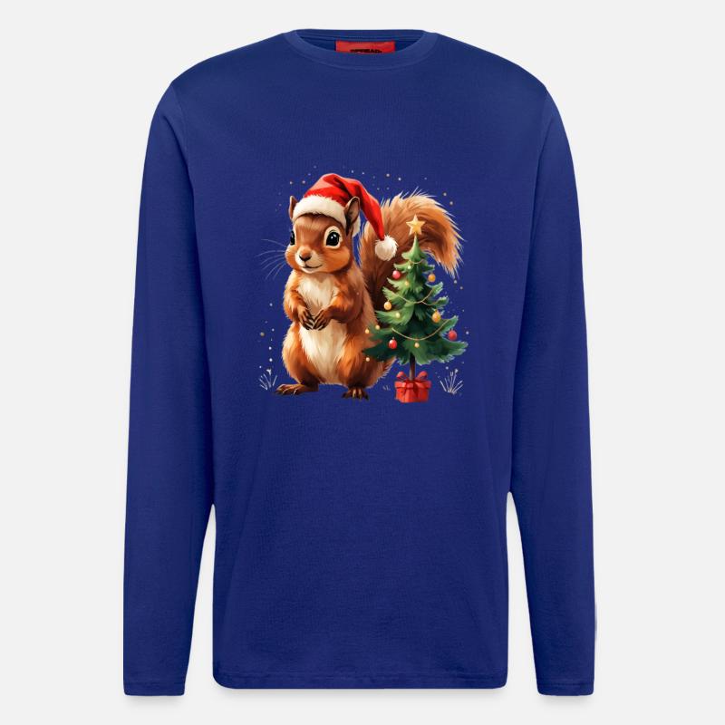 Weihnachtliches Eichhörnchen-Charme - Langarmshirt - made by SPREAD - Iconic Blue