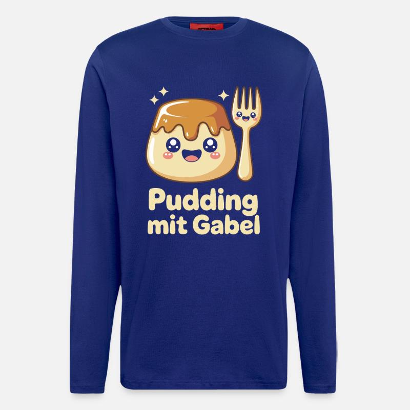 Pudding Mit Gabel - Langarmshirt - made by SPREAD  - Iconic Blue