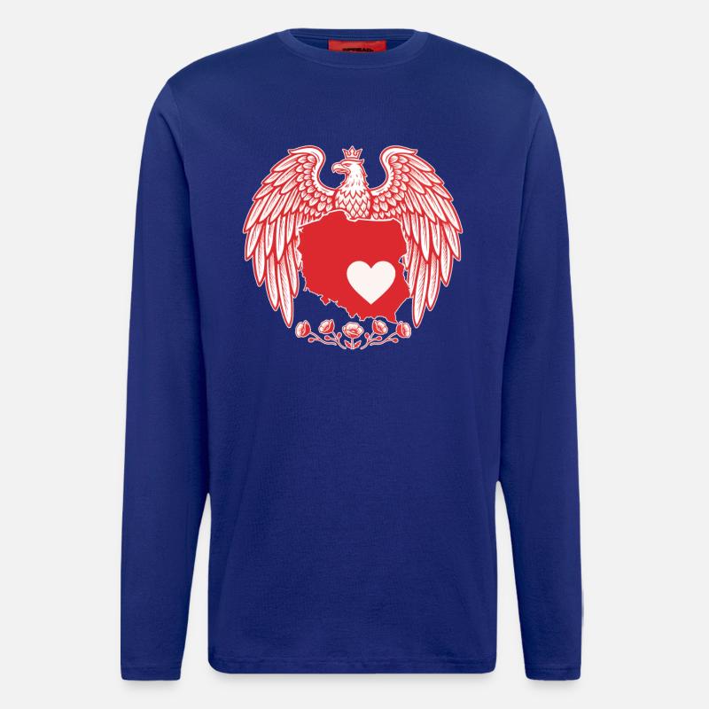 Polish Eagle Heart Map Design - Longsleeve - made by SPREAD  - Iconic Blue