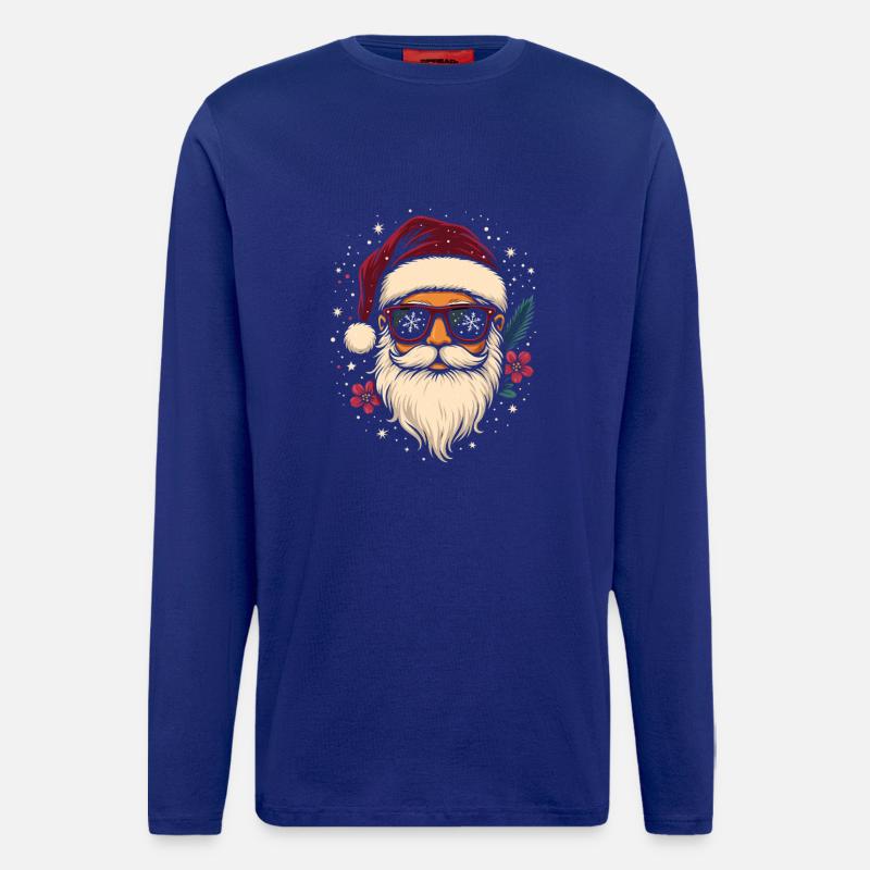 Cooler Weihnachtsmann mit Sonnenbrille Geschenk - Langarmshirt - made by SPREAD  - Iconic Blue