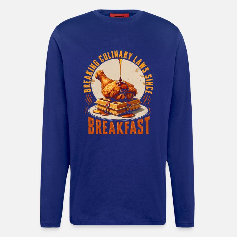 Hähnchen Mit Waffeln Breaking Culinary Laws - Langarmshirt - made by SPREAD  - Iconic Blue
