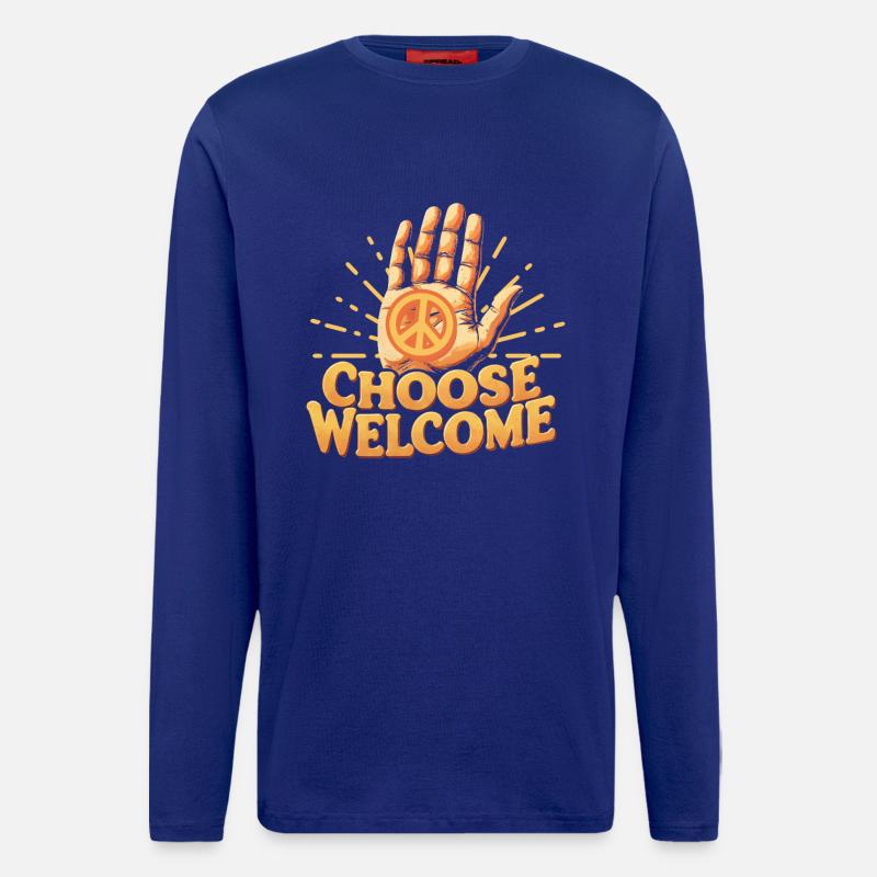 Menschlichkeit Equality Choose Welcome - Langarmshirt - made by SPREAD - Iconic Blue