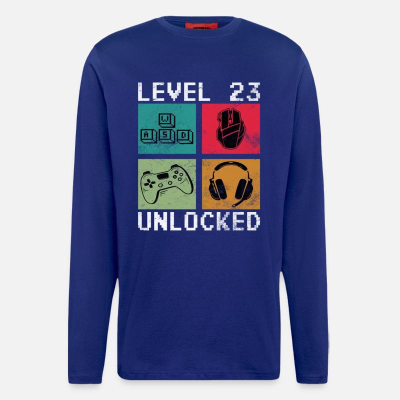 Level 23 Unlocks Pixel Gaming - Longsleeve - made by SPREAD - Iconic Blue