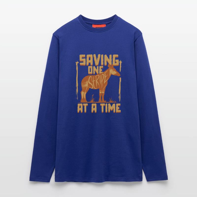 Okapi Tier Saving One Stripe At A time Longsleeve - made by SPREAD 