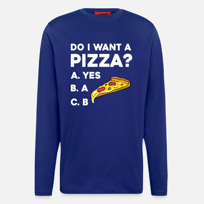 Pizza Frage: Ja oder Nein - Manches longues bio décontracté fabriqué en UE - Iconic Blue