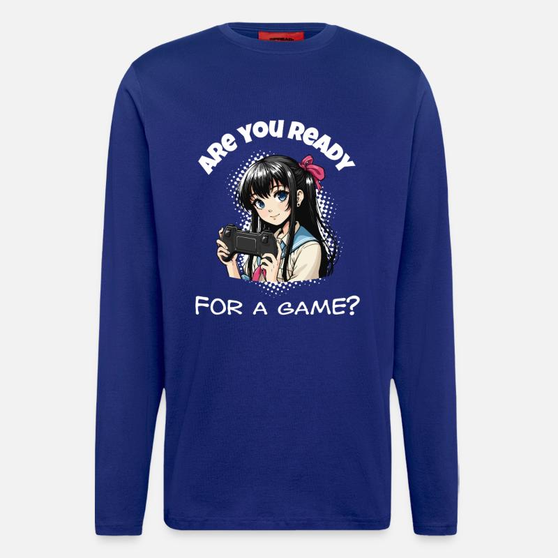 Bist du bereit? Gaming - Langarmshirt - made by SPREAD - Iconic Blue