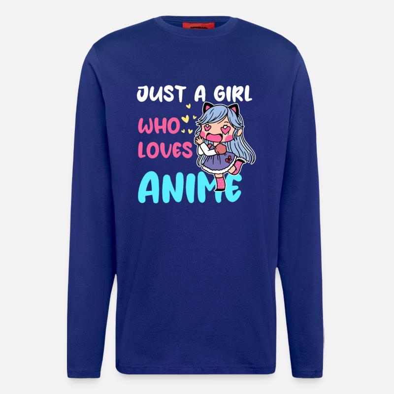 Mädchen liebt Anime Chibi - Langarmshirt - made by SPREAD  - Iconic Blue