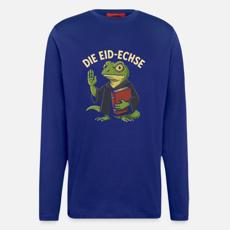 Die Eid-Echse als lustiger Justiz-Gag - Langarmshirt - made by SPREAD - Iconic Blue