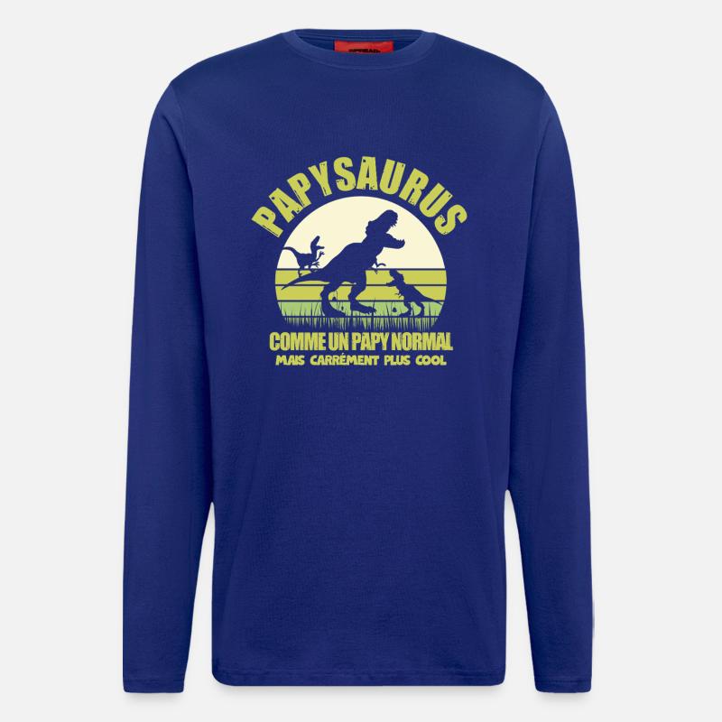 Papysaurus als normaler Opa-Humor - Langarmshirt - made by SPREAD  - Iconic Blue