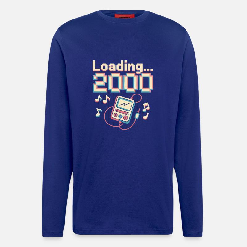 Conception de pixels Y2K – Chargement 2000 - Manches longues bio décontracté fabriqué en UE - Iconic Blue