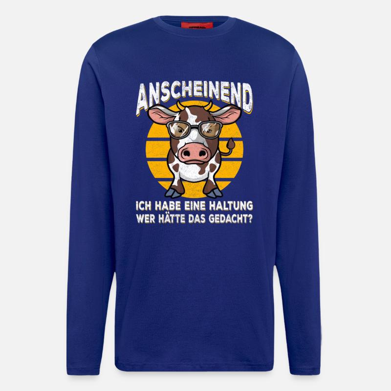 Cow with Style Attitude Saying - Longsleeve - made by SPREAD  - Iconic Blue