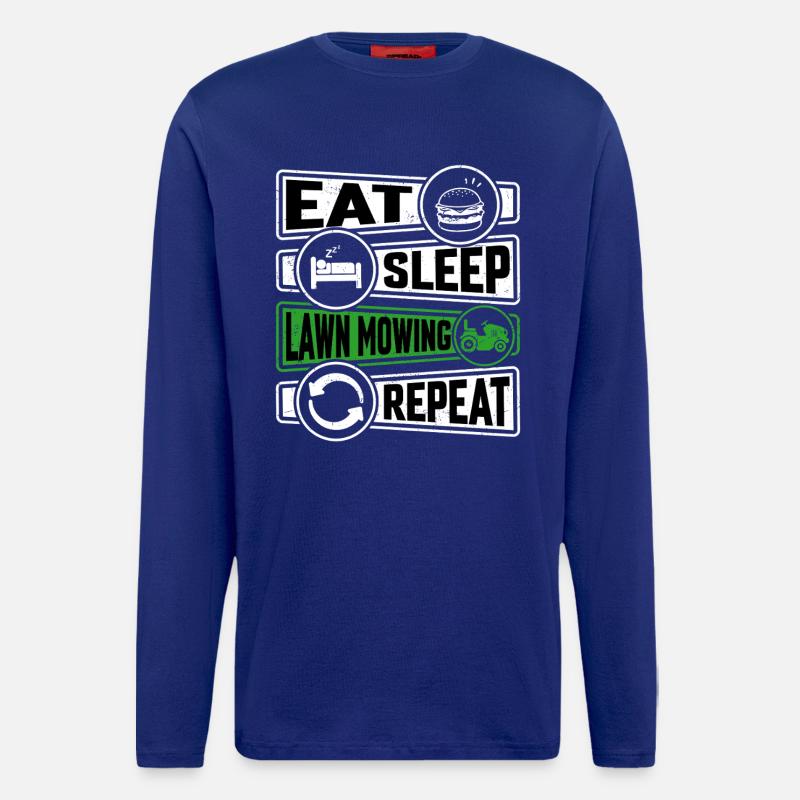 Eat Sleep Lawn Mowing Repeat - Langarmshirt - made by SPREAD  - Iconic Blue
