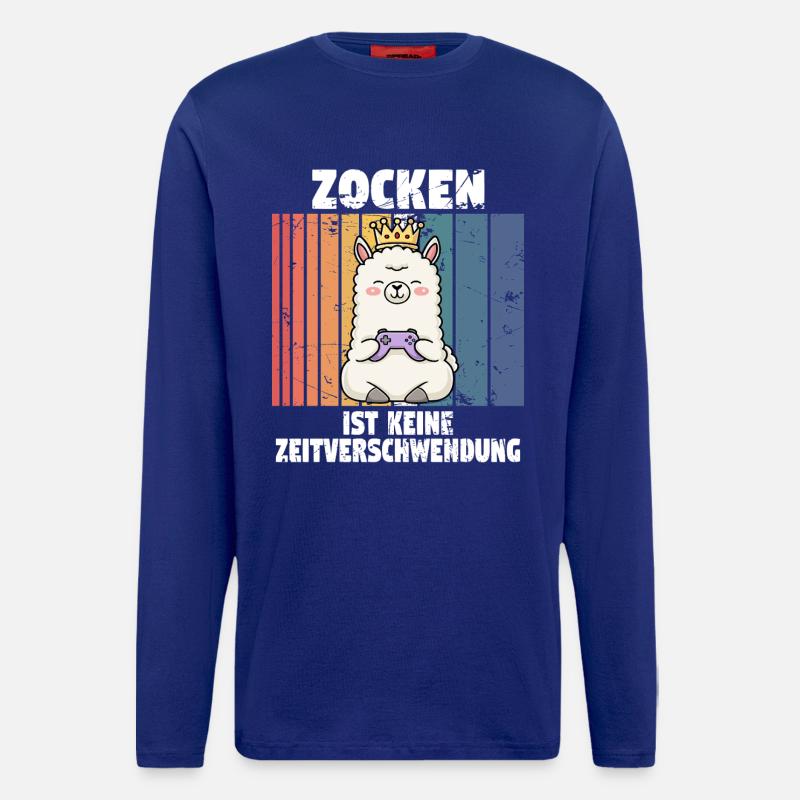 Lama zocken controller - Langarmshirt - made by SPREAD - Iconic Blue
