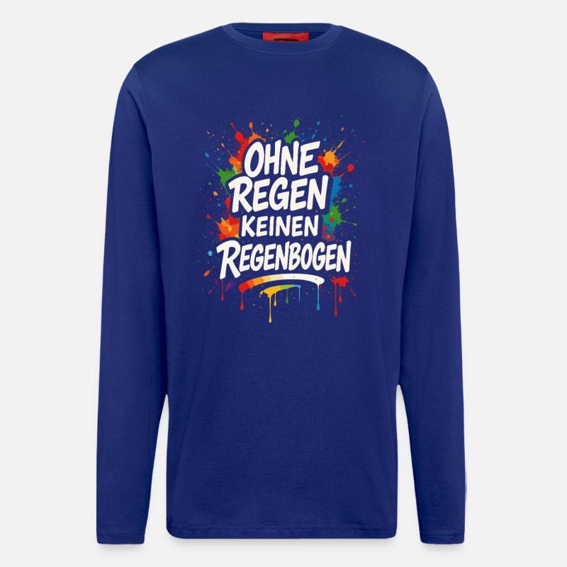Rainbow Saying Shirt, Thinking Positive - Longsleeve - made by SPREAD  - Iconic Blue