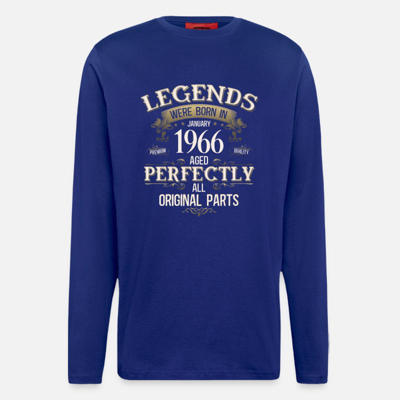 60th Birthday Legend January 1966 - Longsleeve - made by SPREAD  - Iconic Blue