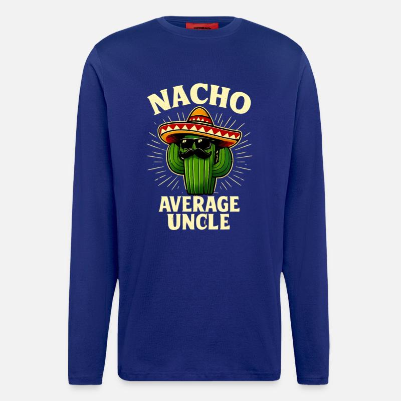 Kein Durchschnitts Onkel Nacho Average Uncle - Langarmshirt - made by SPREAD  - Iconic Blue