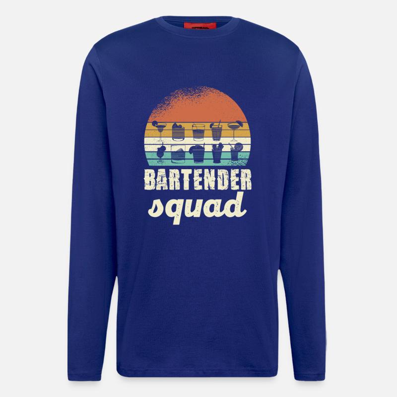 Bartender Squad Retro - Longsleeve - made by SPREAD  - Iconic Blue