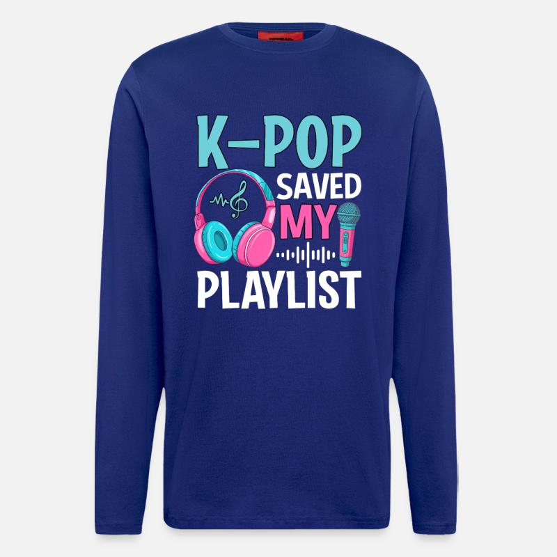 K-Pop Saved My Playlist - Langarmshirt - made by SPREAD  - Iconic Blue