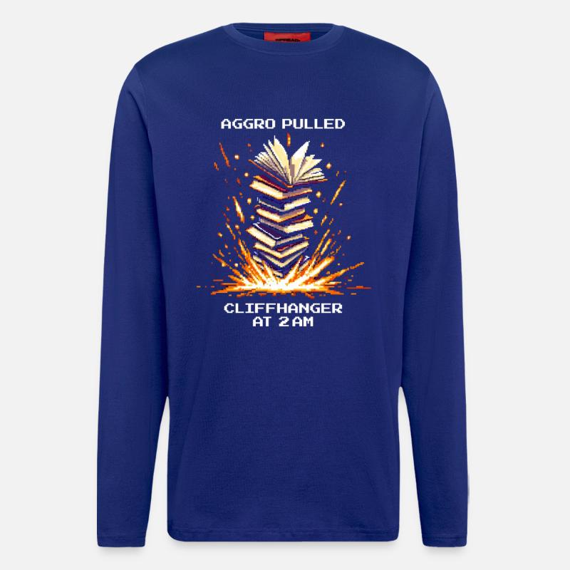 Aggro gezogen | Cliffhanger Lesen Nachteule - Langarmshirt - made by SPREAD - Iconic Blue