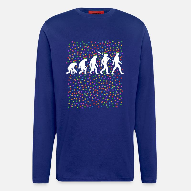 Homo Karnevalis | Evolution der Narren, Fastnacht - Langarmshirt - made by SPREAD - Iconic Blue