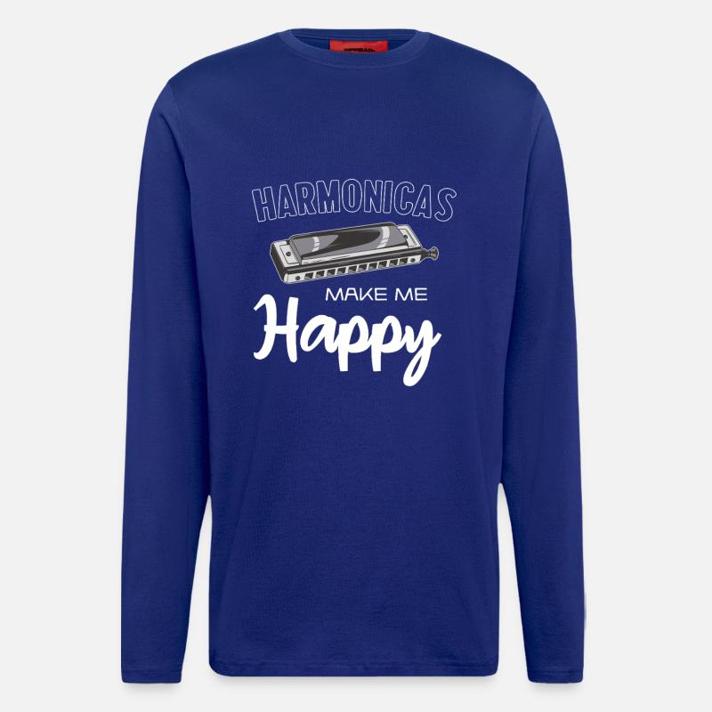 Harmonicas Make Me Happy - Longsleeve - made by SPREAD  - Iconic Blue