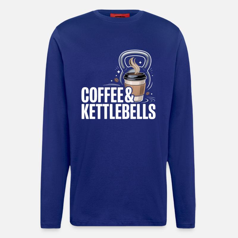 Kaffee & Kettlebells Duo - Langarmshirt - made by SPREAD  - Iconic Blue