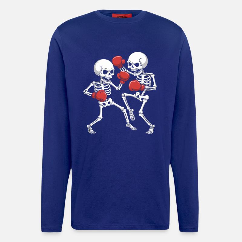 Skelettboxer Duell - Langarmshirt - made by SPREAD  - Iconic Blue