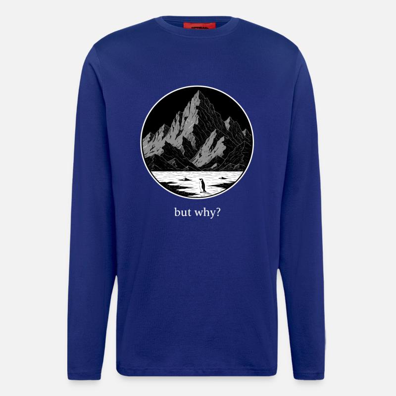Funny Nihilistic Penguin - Longsleeve - made by SPREAD - Iconic Blue