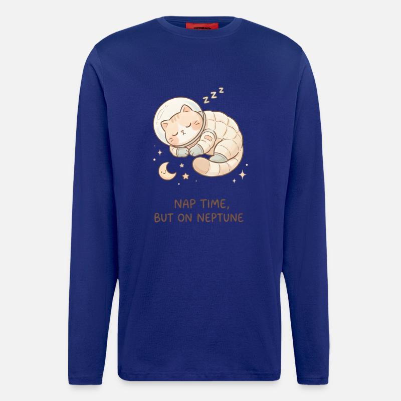 Nap Neptune | Cute Space Cat - Longsleeve - made by SPREAD  - Iconic Blue