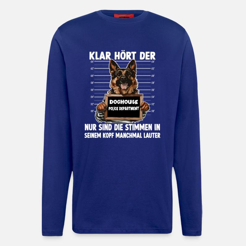 Hundehalter Geschenk Deutscher Schäferhund Gassi  - Langarmshirt - made by SPREAD  - Iconic Blue