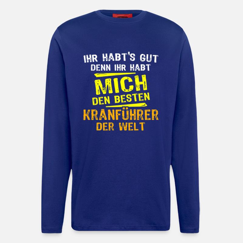 Crane Operator Gift - Longsleeve - made by SPREAD  - Iconic Blue