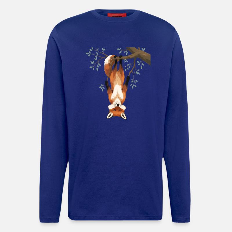 Fuchs hängt von Ast - Langarmshirt - made by SPREAD  - Iconic Blue