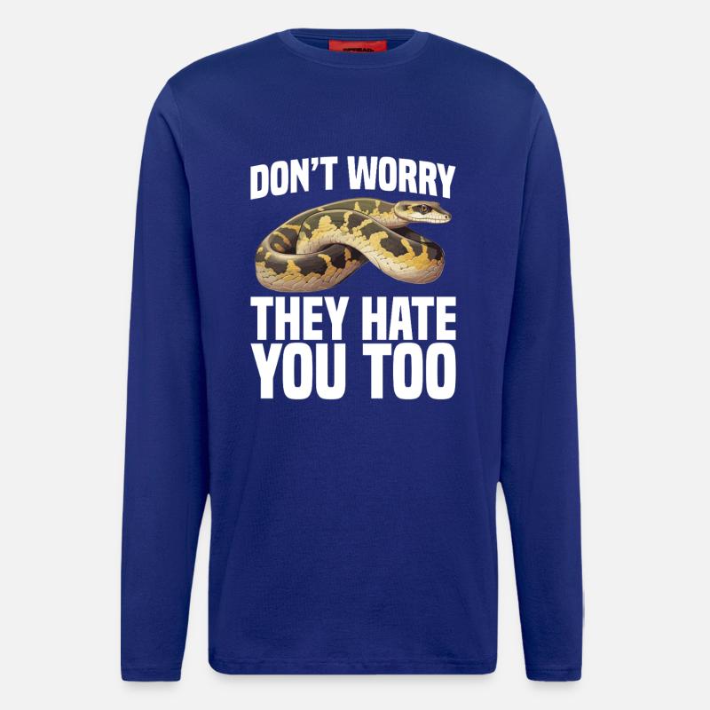 Python-Besitzer Schlangenterrarium, Reptilienhaut Burmesischer - Langarmshirt - made by SPREAD  - Iconic Blue