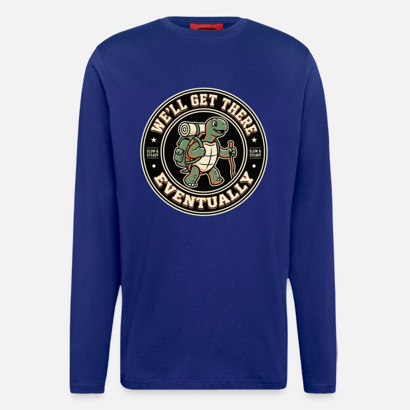 Turtle Hiking Saying Eventually - Longsleeve - made by SPREAD  - Iconic Blue