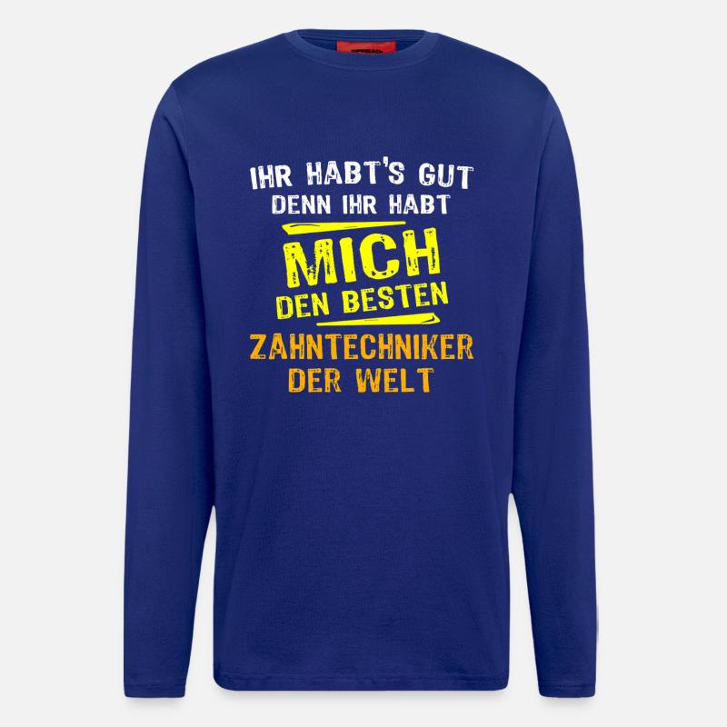 Zahntechniker Geschenk - Langarmshirt - made by SPREAD - Iconic Blue
