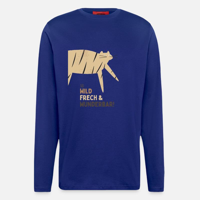 Sei wild French & Wunderbar Katze - Langarmshirt - made by SPREAD  - Iconic Blue
